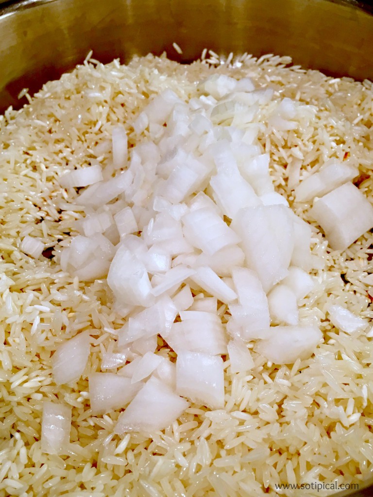 spanish rice onion step 2
