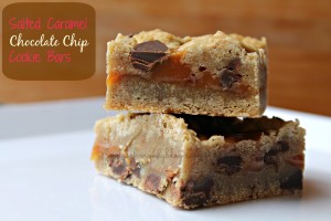 salted caramel chocolate chip cookie bars