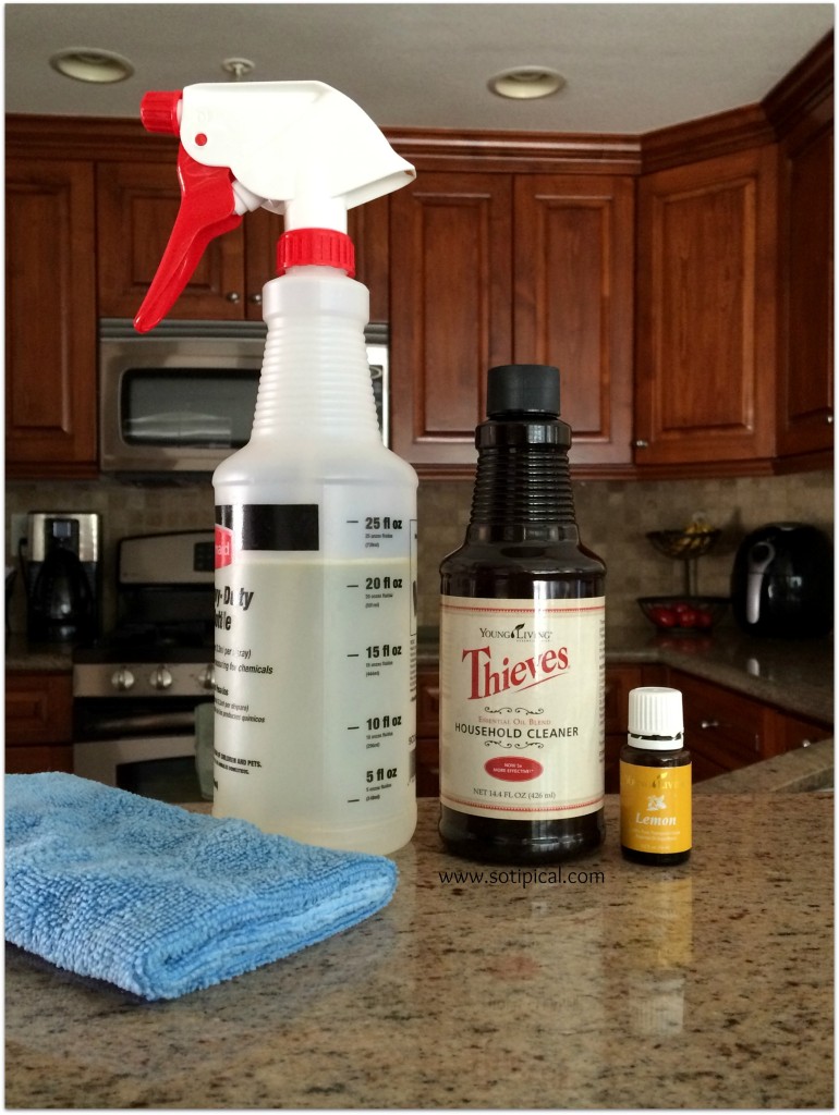 deep cleaning with essential oils - thieves kitchen cleaner