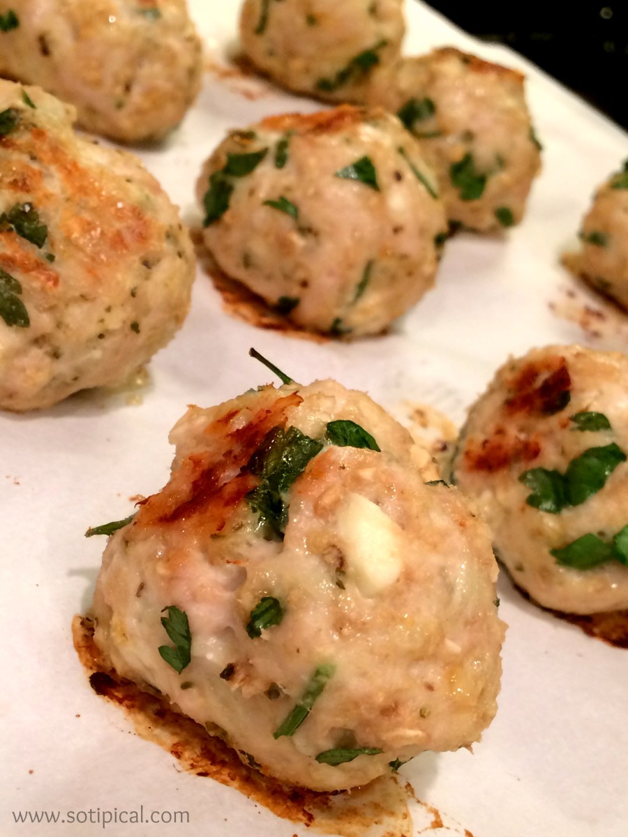 Greek Style Turkey Meatballs With Lemon Sauce