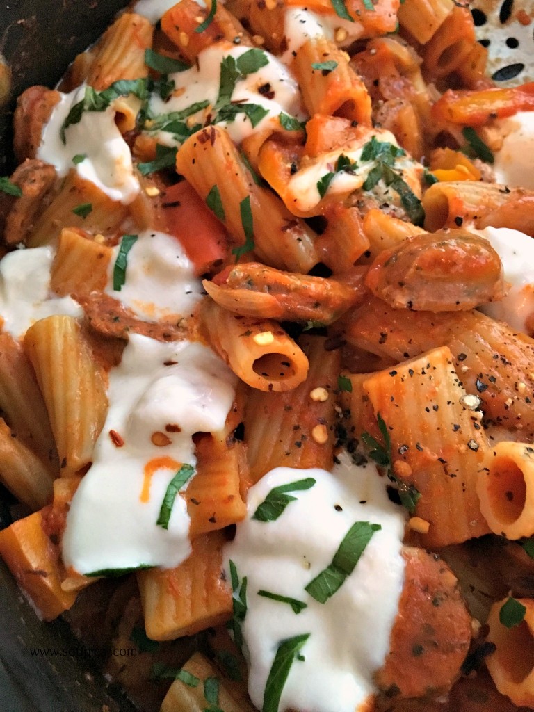 one pot sausage and peppers pasta 4