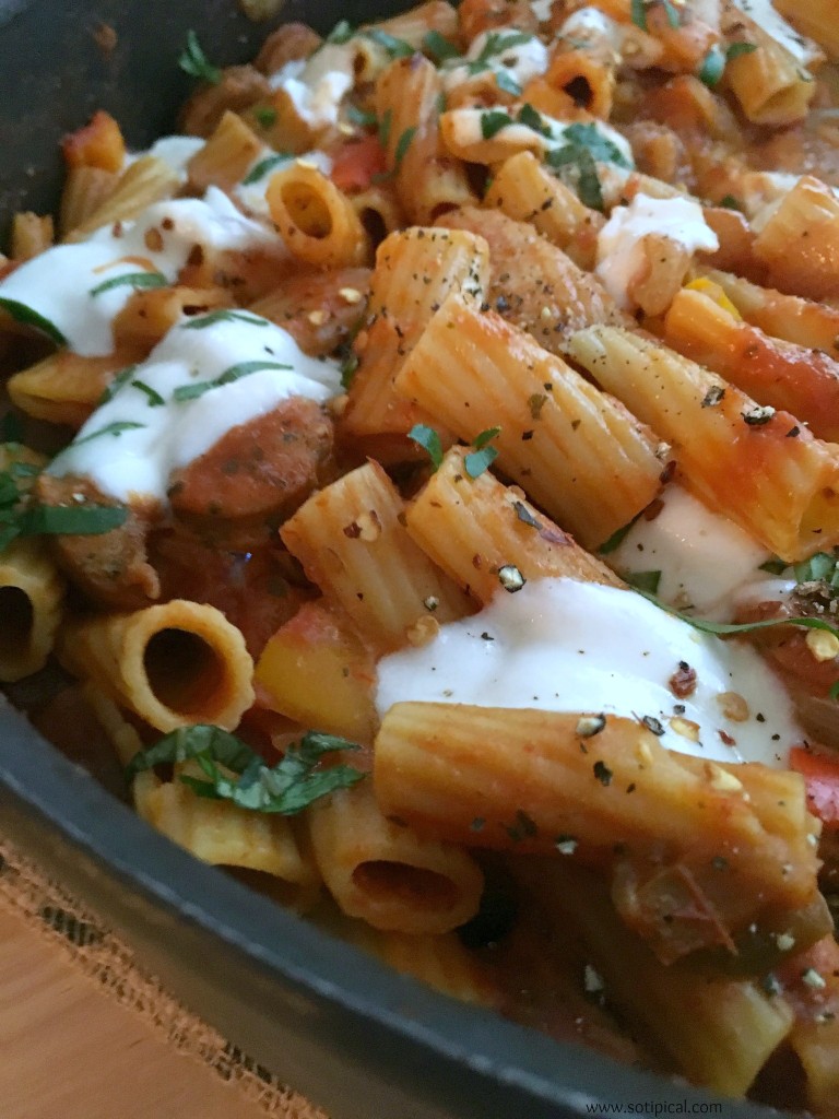 one pot sausage and peppers pasta 5e