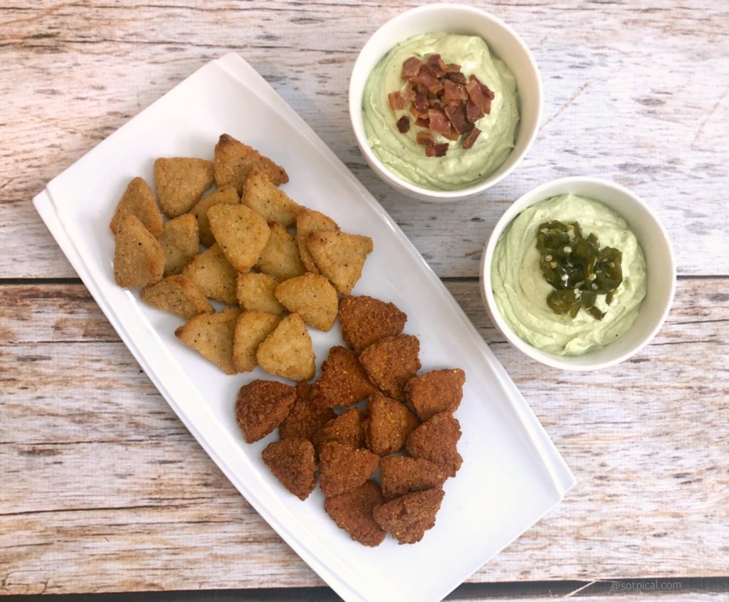 avocado dip with tyson chicken chips